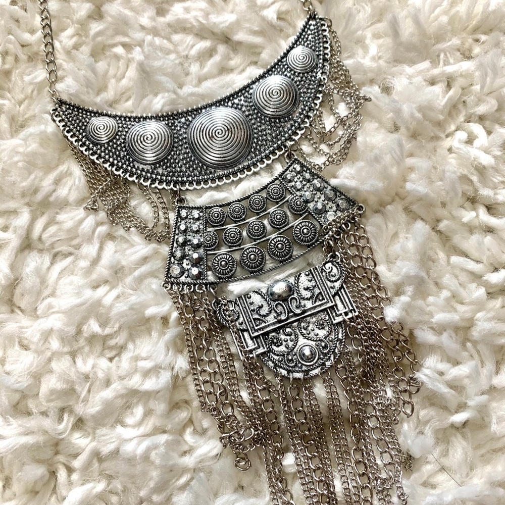 Silver statement necklace